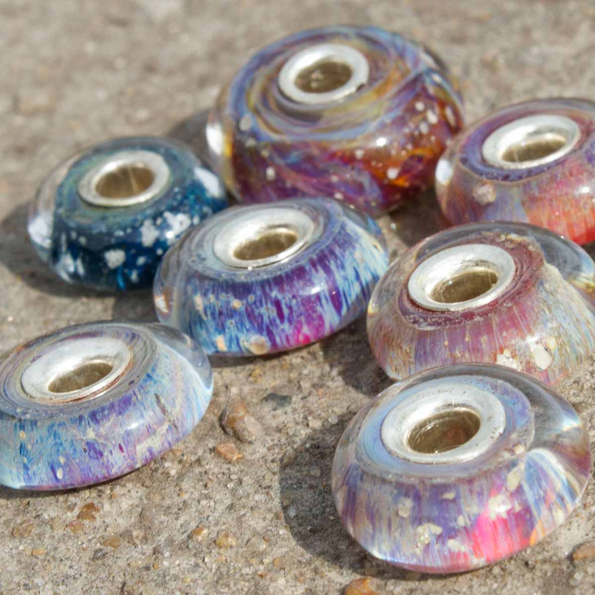 Silver Cored Cremation Beads